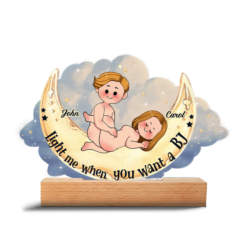 Allume-moi quand tu veux une fellation - Plaque lumineuse personnalisée en forme de couple