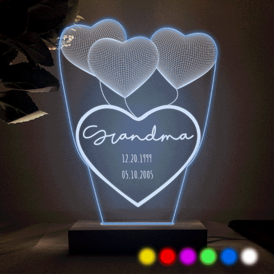 Je t'aime maman - Cadeau pour maman, grand-mère, grand-père, mari, femme, papa - Plaque lumineuse personnalisée