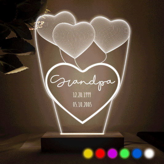 Je t'aime maman - Cadeau pour maman, grand-mère, grand-père, mari, femme, papa - Plaque lumineuse personnalisée