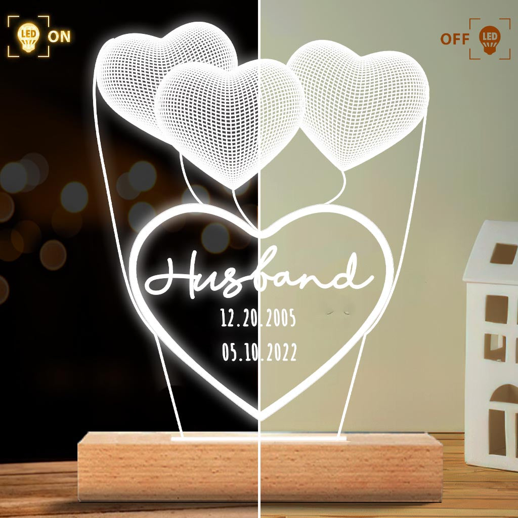 Je t'aime maman - Cadeau pour maman, grand-mère, grand-père, mari, femme, papa - Plaque lumineuse personnalisée