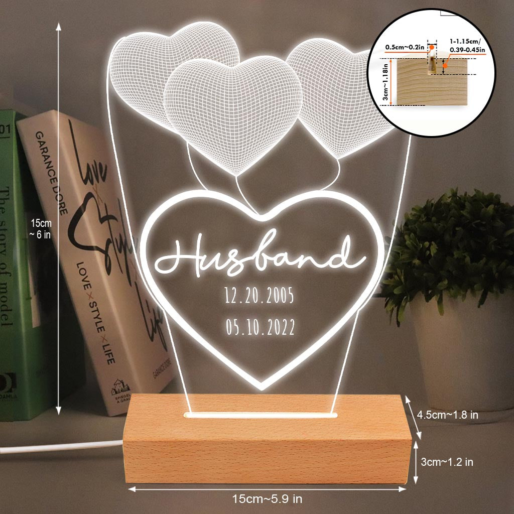 Je t'aime maman - Cadeau pour maman, grand-mère, grand-père, mari, femme, papa - Plaque lumineuse personnalisée