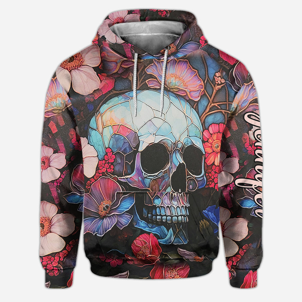 Tête de mort florale - Sweat à capuche et leggings personnalisés avec tête de mort