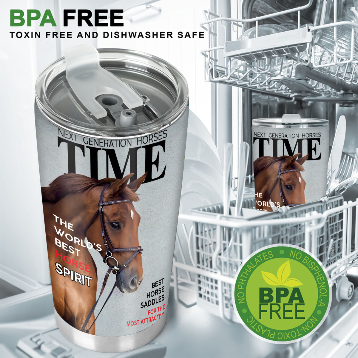 Couvertures de magazines - Gobelet personnalisé à motif cheval