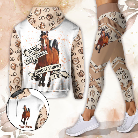 Pierre Feuille Ciseaux - Sweat à capuche et leggings personnalisés à motif cheval