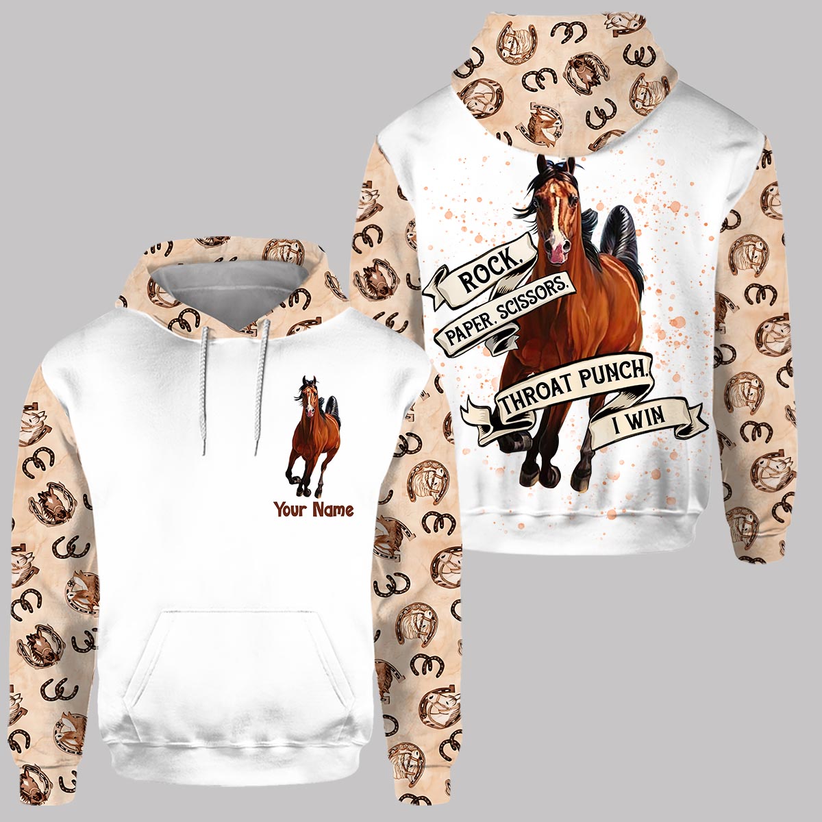 Pierre Feuille Ciseaux - Sweat à capuche et leggings personnalisés à motif cheval