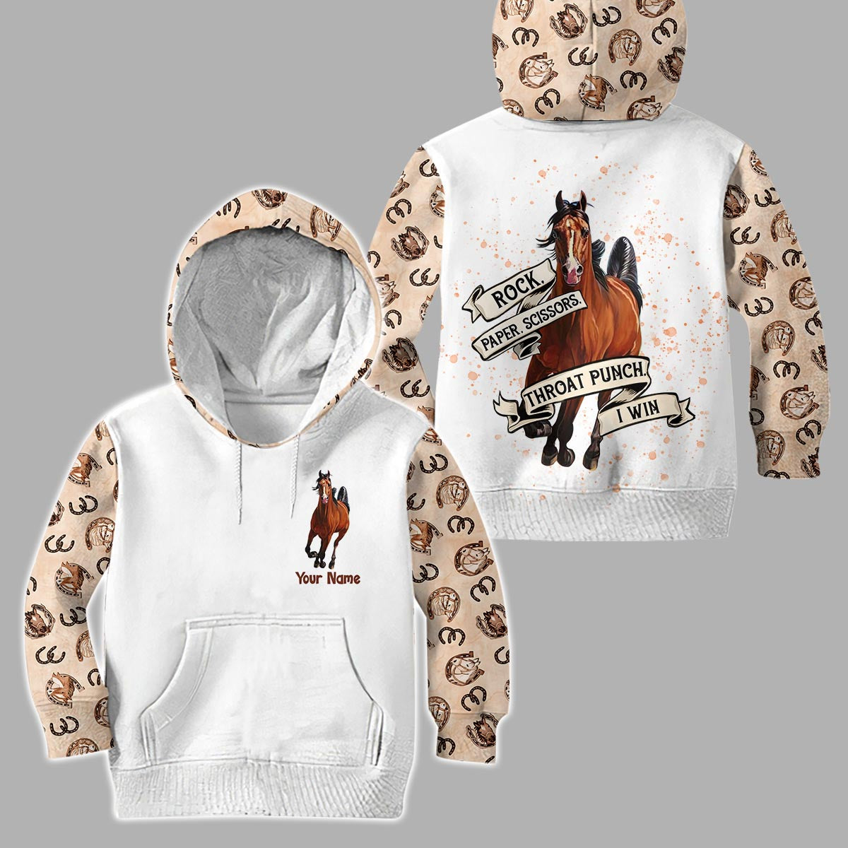 Pierre Feuille Ciseaux - Sweat à capuche et leggings personnalisés à motif cheval