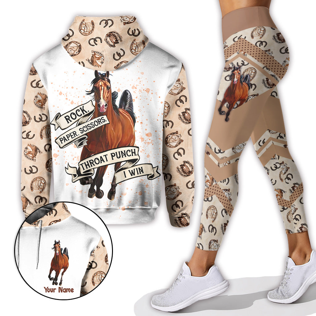 Pierre Feuille Ciseaux - Sweat à capuche et leggings personnalisés à motif cheval