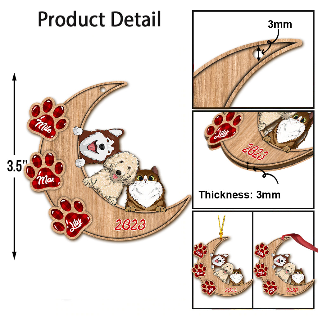 I Love You To The Moon And Back - Personalized Dog Ornament