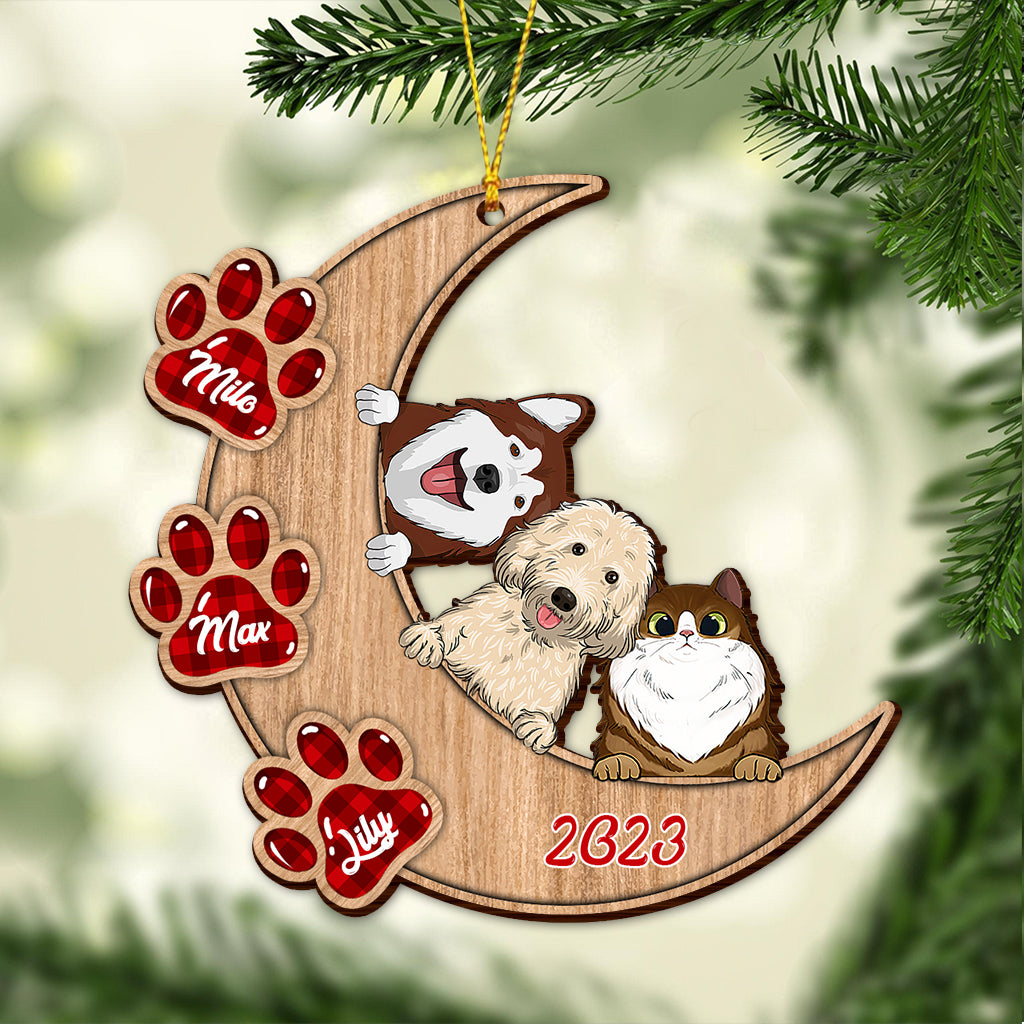 I Love You To The Moon And Back - Personalized Dog Ornament