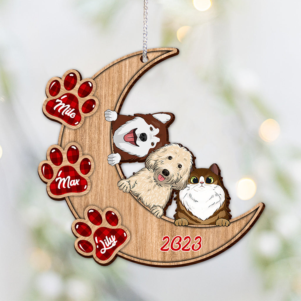 I Love You To The Moon And Back - Personalized Dog Ornament