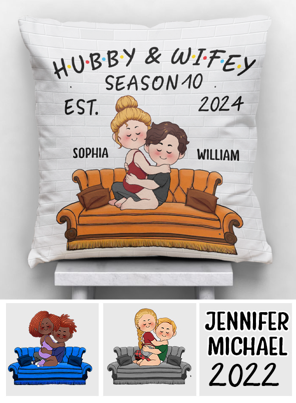 Coussin décoratif personnalisé pour couple « Mari et Femme »