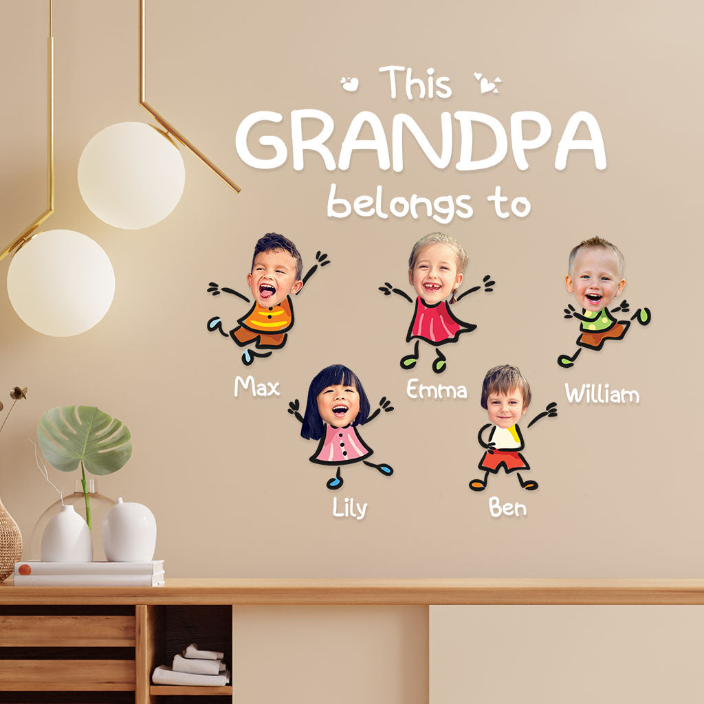 Ce grand-père appartient à - Autocollant personnalisé pour grand-père
