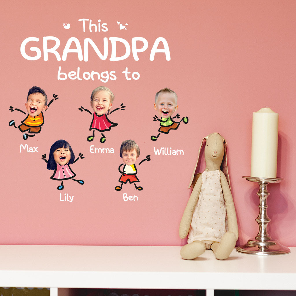 Ce grand-père appartient à - Autocollant personnalisé pour grand-père