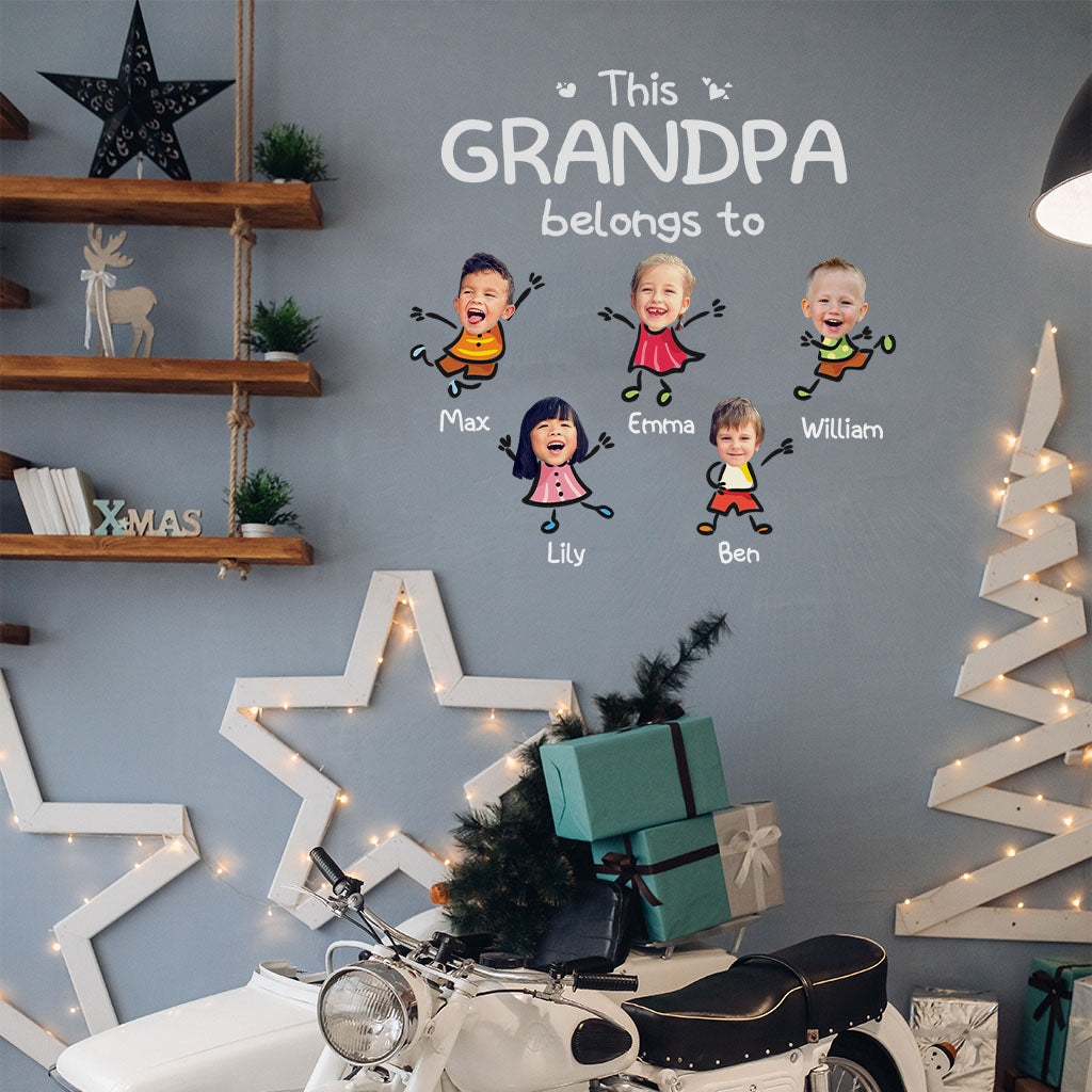 Ce grand-père appartient à - Autocollant personnalisé pour grand-père