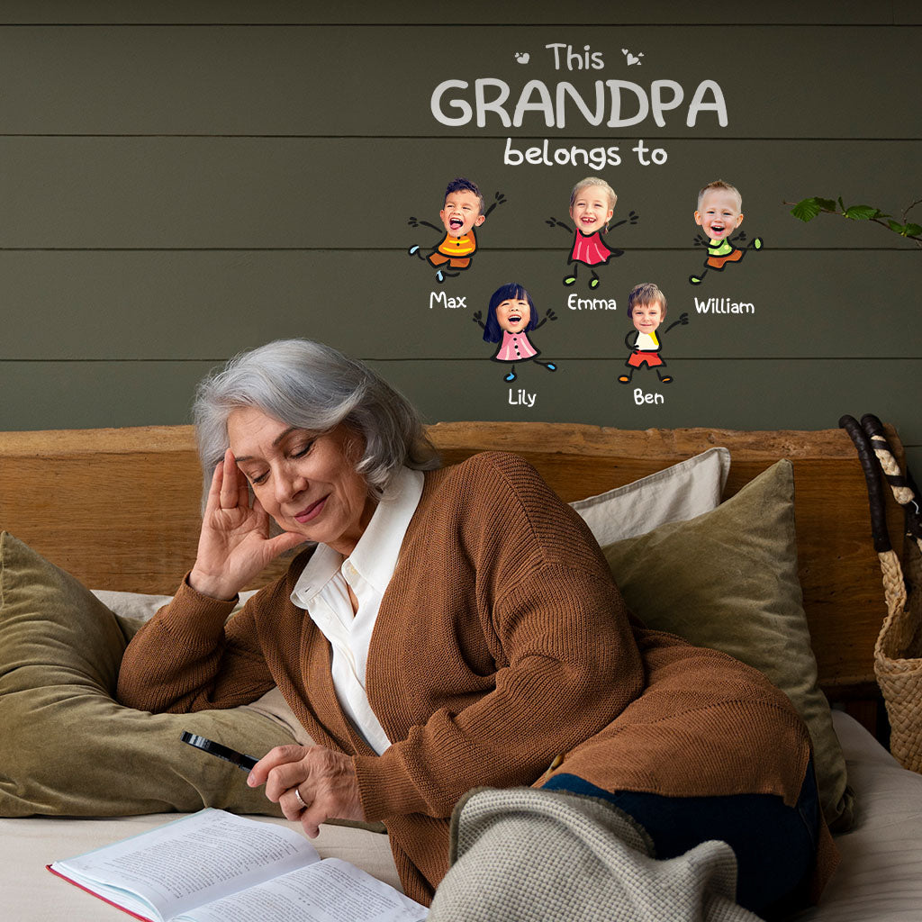 Ce grand-père appartient à - Autocollant personnalisé pour grand-père