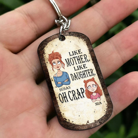 Tel père, telle fille, tel fils - Cadeau pour papa, maman, fils, fille - Porte-clés personnalisé en acier inoxydable