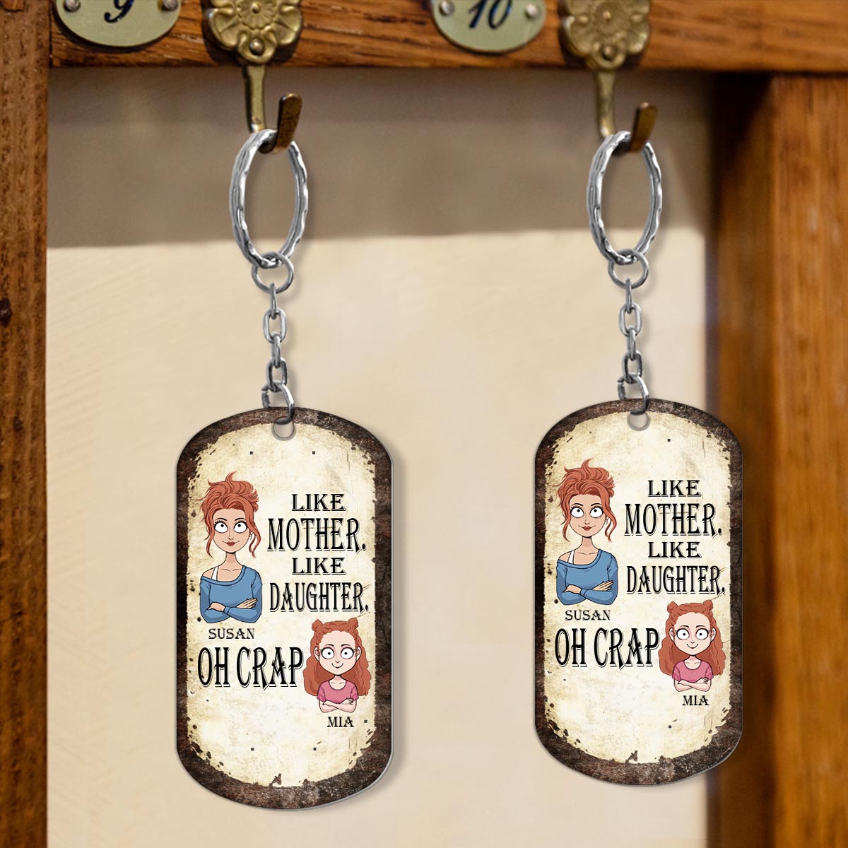 Like Father Like Daughter Like Son - Gift for dad, mom, son, daughter - Personalized Stainless Steel Keychain