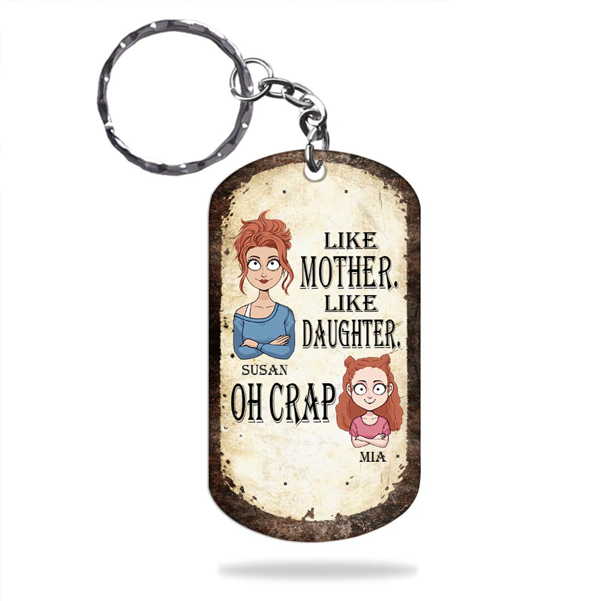 Like Father Like Daughter Like Son - Gift for dad, mom, son, daughter - Personalized Stainless Steel Keychain