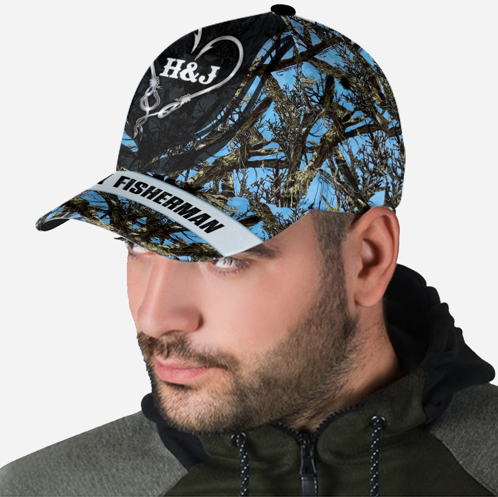 Un pêcheur chanceux - Cadeau de pêche pour mari, petit ami, père, grand-père - Casquette classique personnalisée
