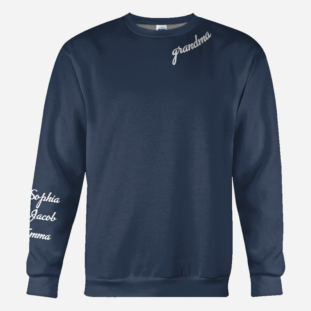 Fleurs de Nana - Cadeau pour grand-mère, maman, papa, tante - T-shirt personnalisé intégral
