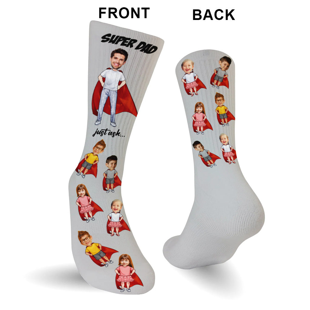 Super Dad Super Mom - Gift for dad, mom - Personalized Socks
