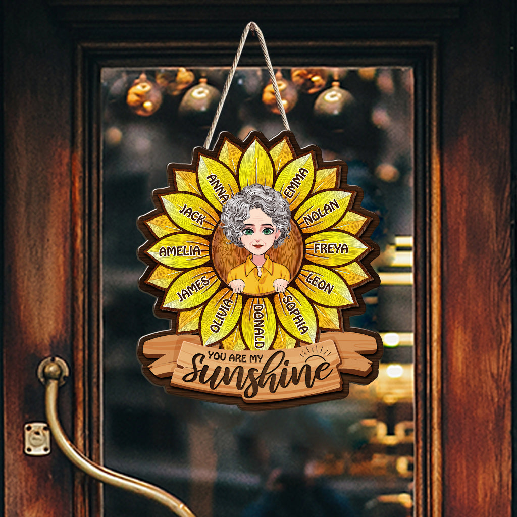 Tu es mon rayon de soleil - Cadeau pour maman, grand-mère - Panneau en bois personnalisé