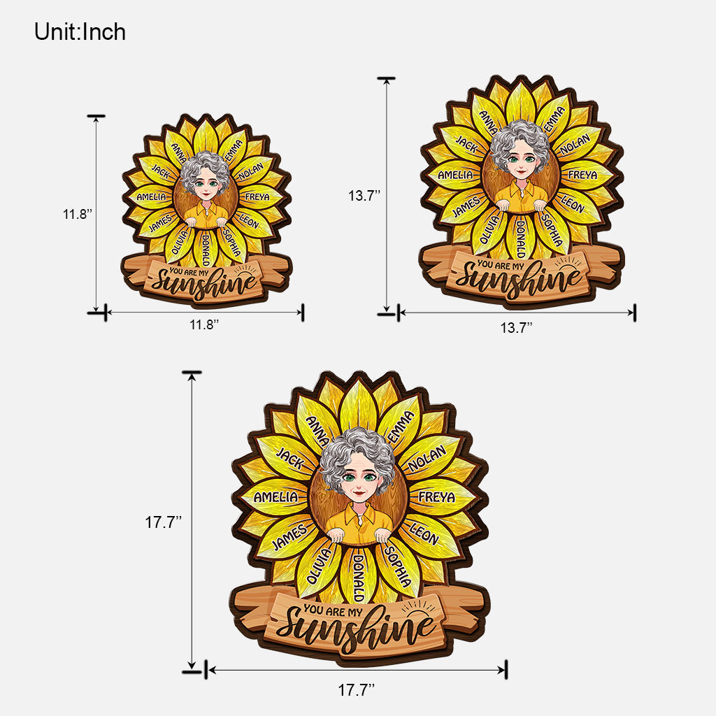 Tu es mon rayon de soleil - Cadeau pour maman, grand-mère - Panneau en bois personnalisé
