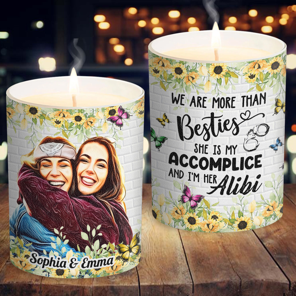 We're More Than Besties - Personalized Bestie Candle With Wooden Lid