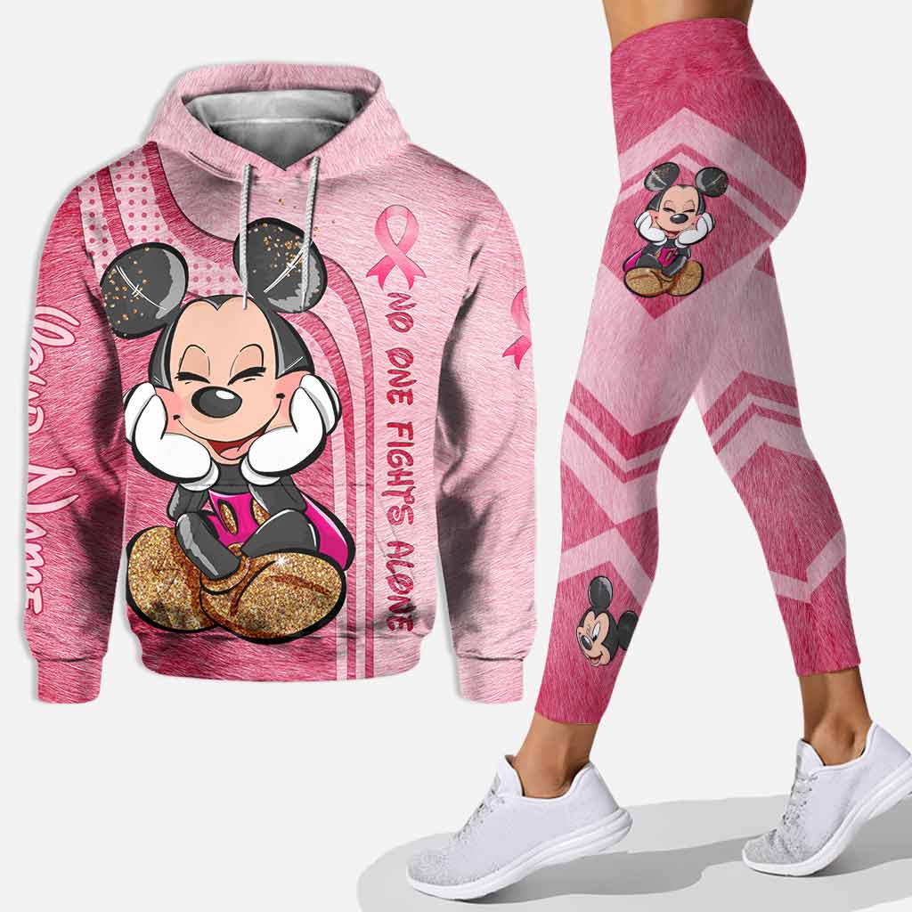 Personne ne combat seul - Sweat à capuche et legging personnalisés pour la sensibilisation au cancer du sein