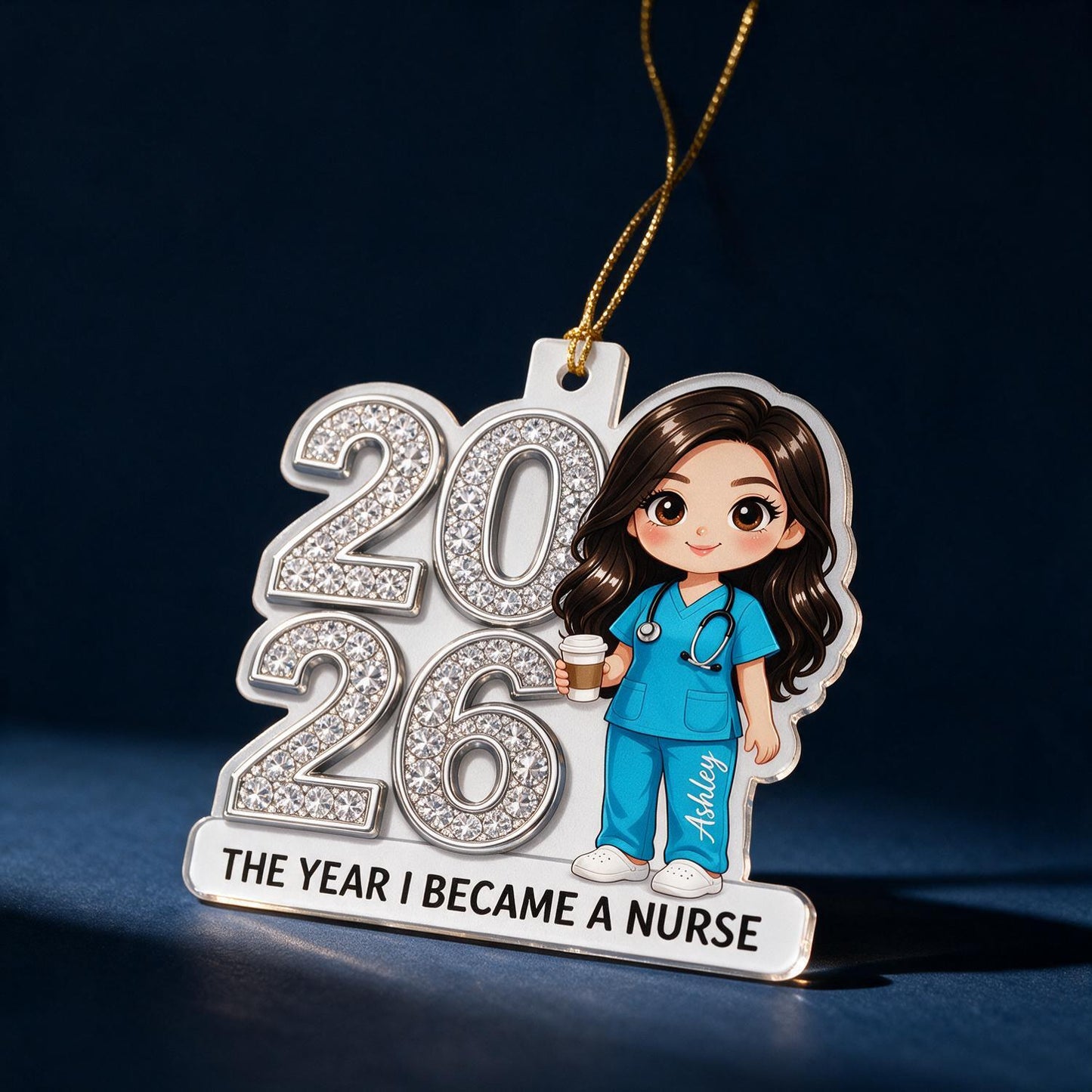 2026 The Year I Became A Nurse Personalized Acrylic Ornament - Custom Name Nurse Graduation Gift, Healthcare Worker Milestone Keepsake Christmas Decor