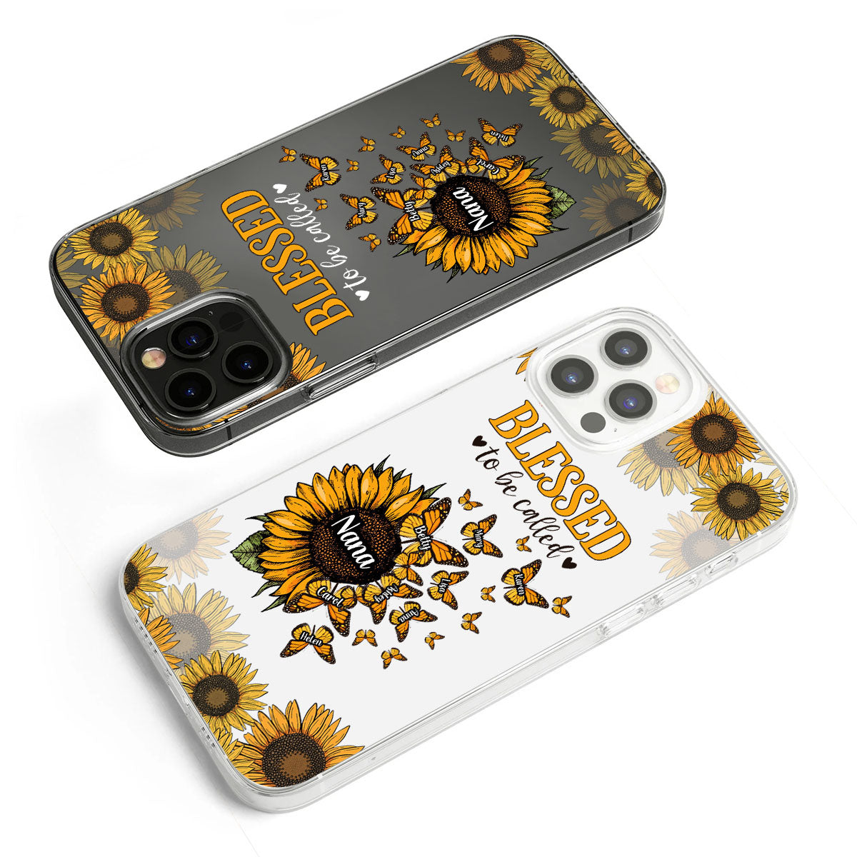 Magnifique tournesol - Cadeau pour grand-mère, maman - Coque de téléphone transparente personnalisée