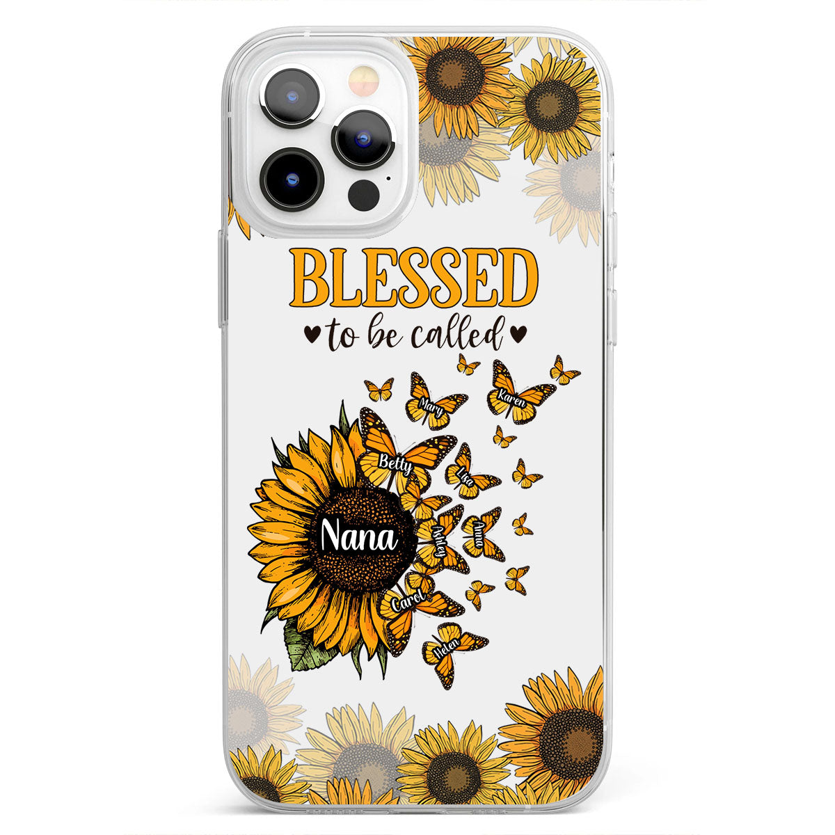 Magnifique tournesol - Cadeau pour grand-mère, maman - Coque de téléphone transparente personnalisée