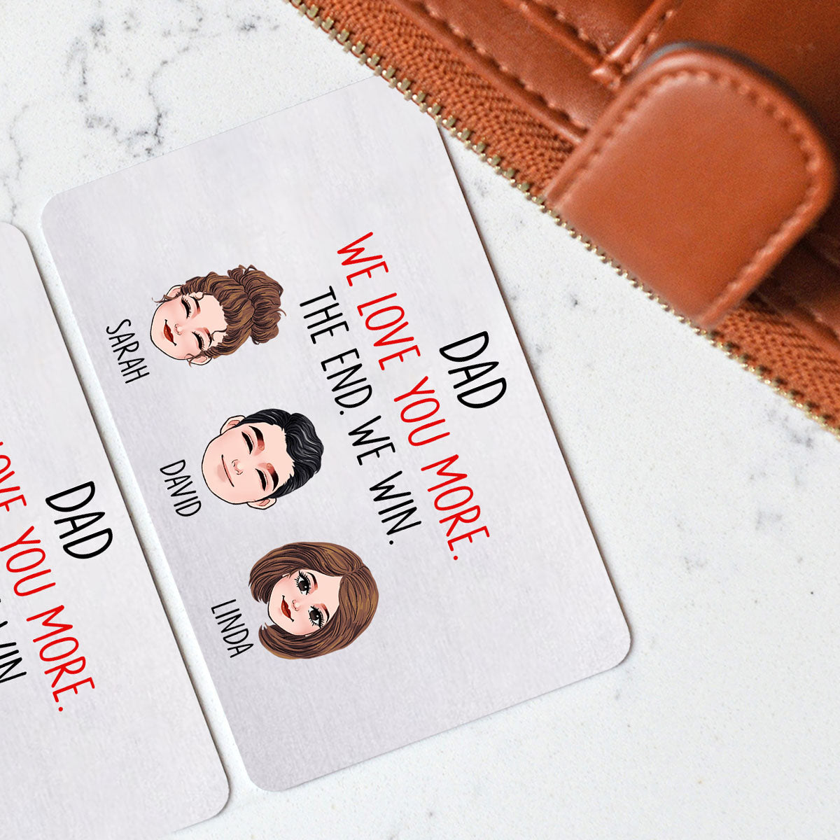 Papa, je t'aime plus que tout - Carte personnalisée à insérer dans le portefeuille du père