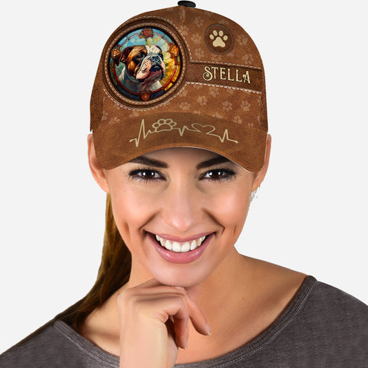 Casquette classique personnalisée pour chien en vitrail