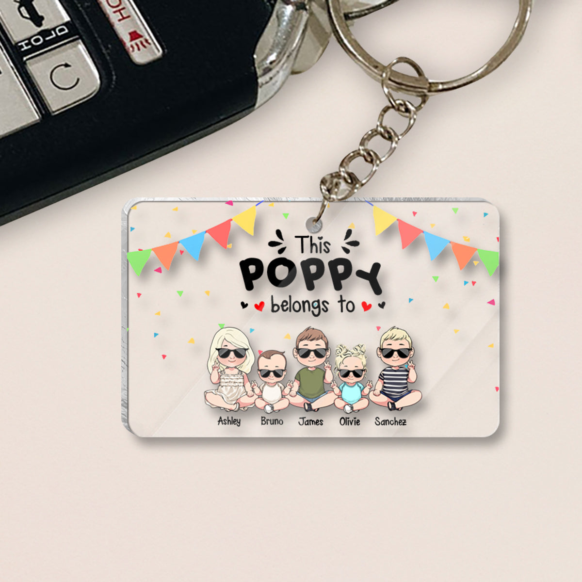 Mes personnes préférées - Cadeau pour grand-père, grand-mère, frère, sœur, maman, papa, oncle, tante - Porte-clés personnalisé