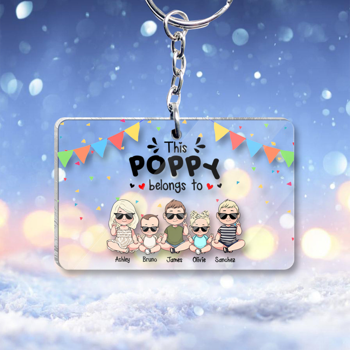 Mes personnes préférées - Cadeau pour grand-père, grand-mère, frère, sœur, maman, papa, oncle, tante - Porte-clés personnalisé