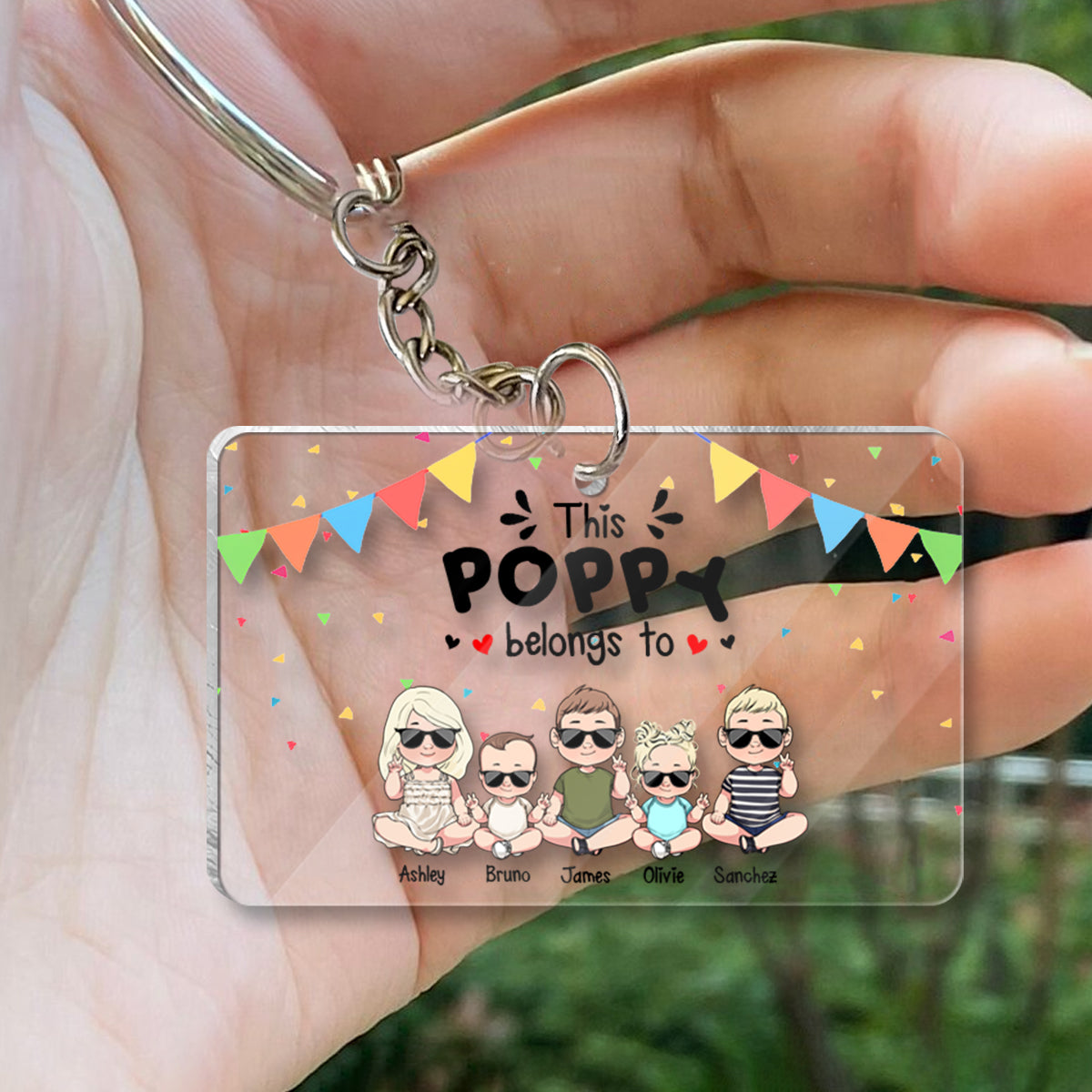 Mes personnes préférées - Cadeau pour grand-père, grand-mère, frère, sœur, maman, papa, oncle, tante - Porte-clés personnalisé