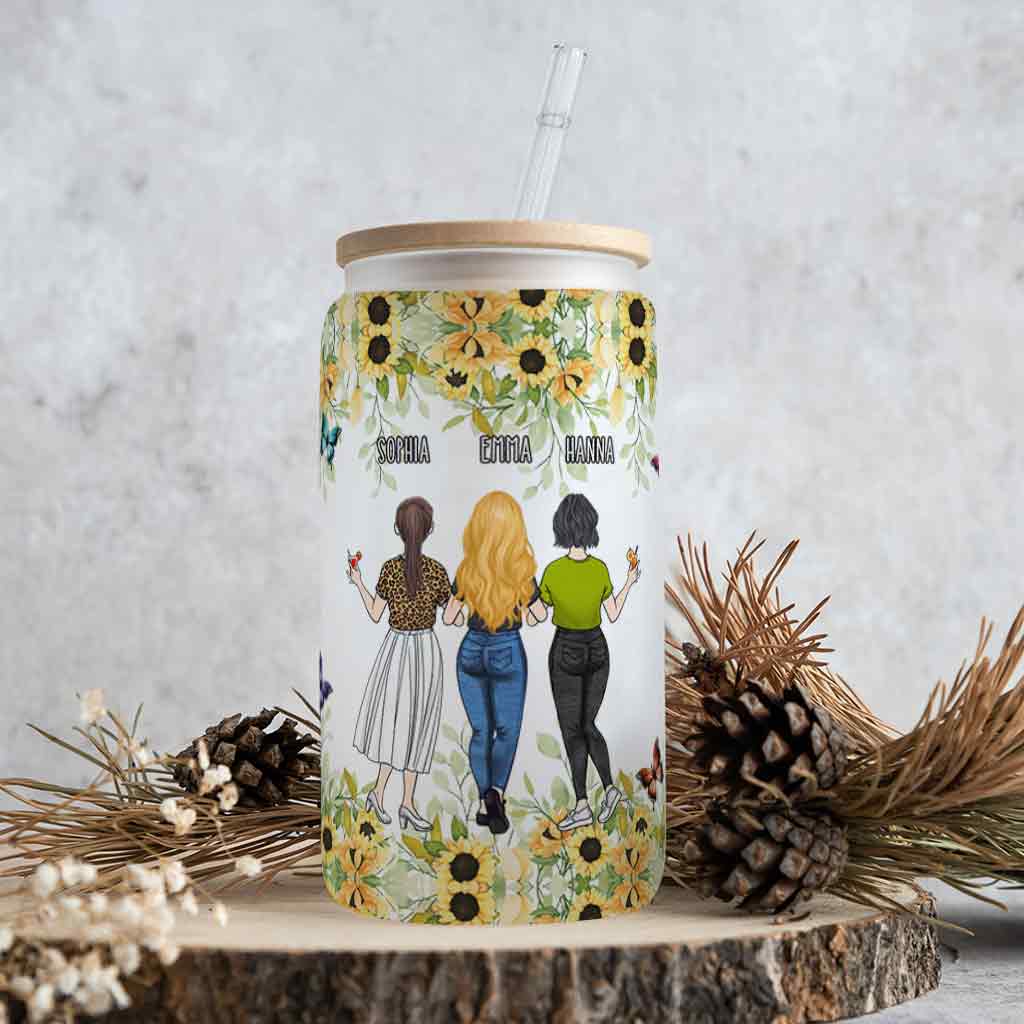 Besties Forever - Personalized Bestie Can Glass