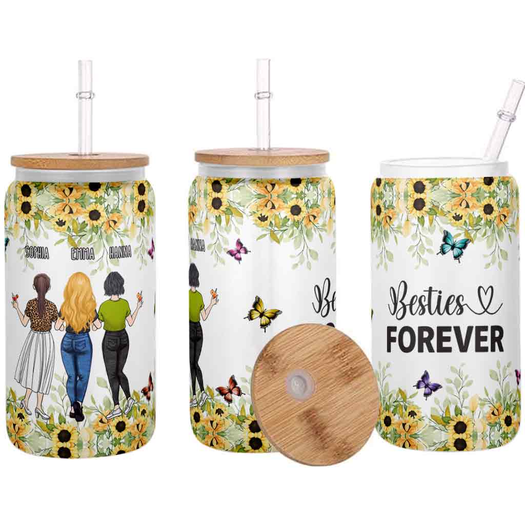 Besties Forever - Personalized Bestie Can Glass