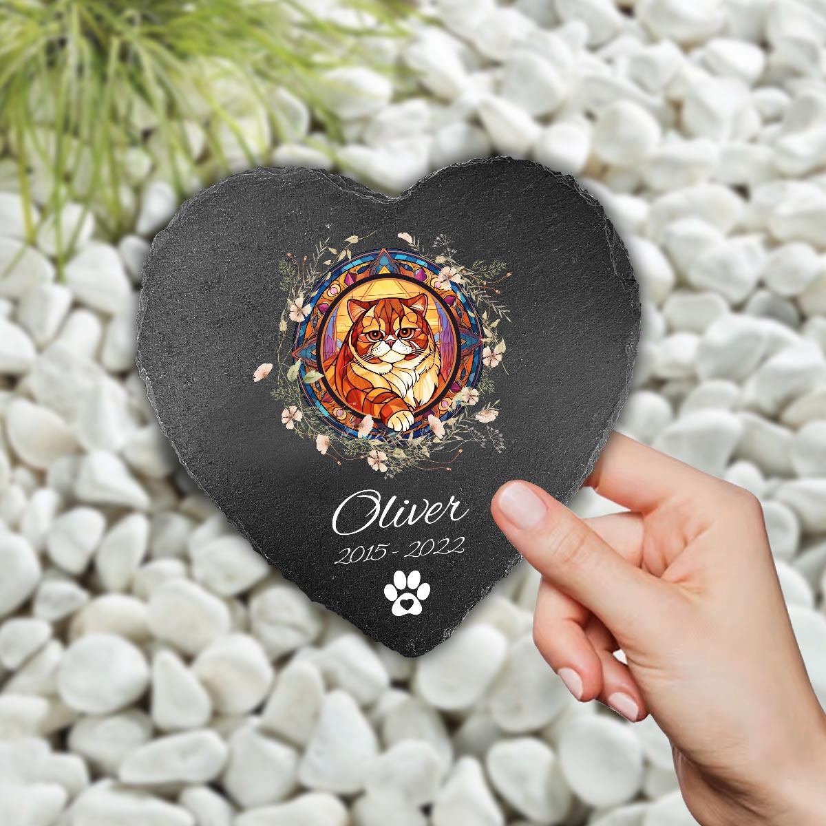 Je t'aime - Pierre en forme de cœur personnalisée pour chien