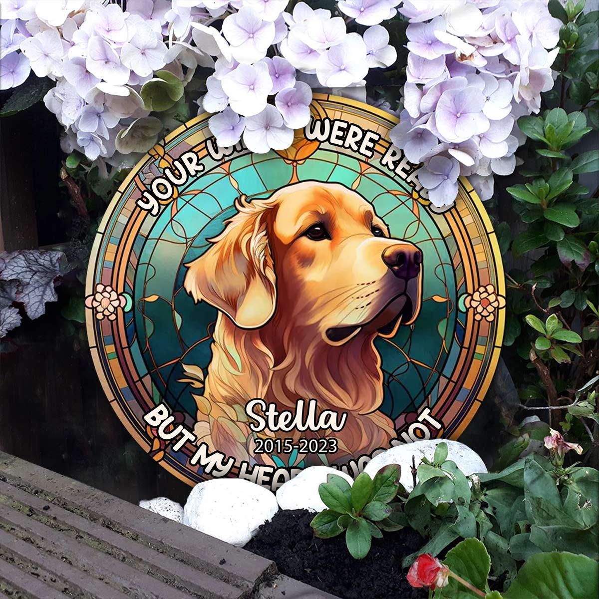Tu as laissé des empreintes de pattes sur mon cœur - Pierre ronde personnalisée pour chien