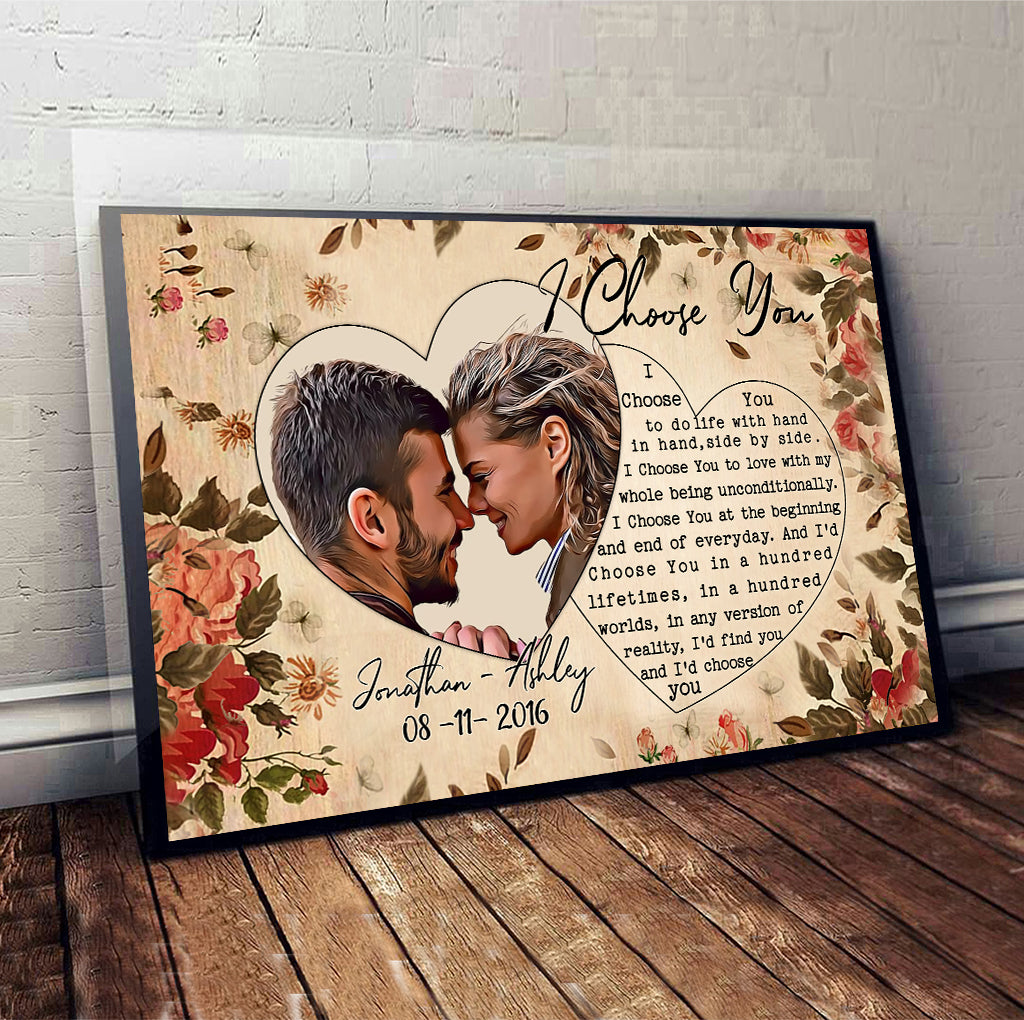 Je te choisis - Toile et affiche personnalisées pour couples