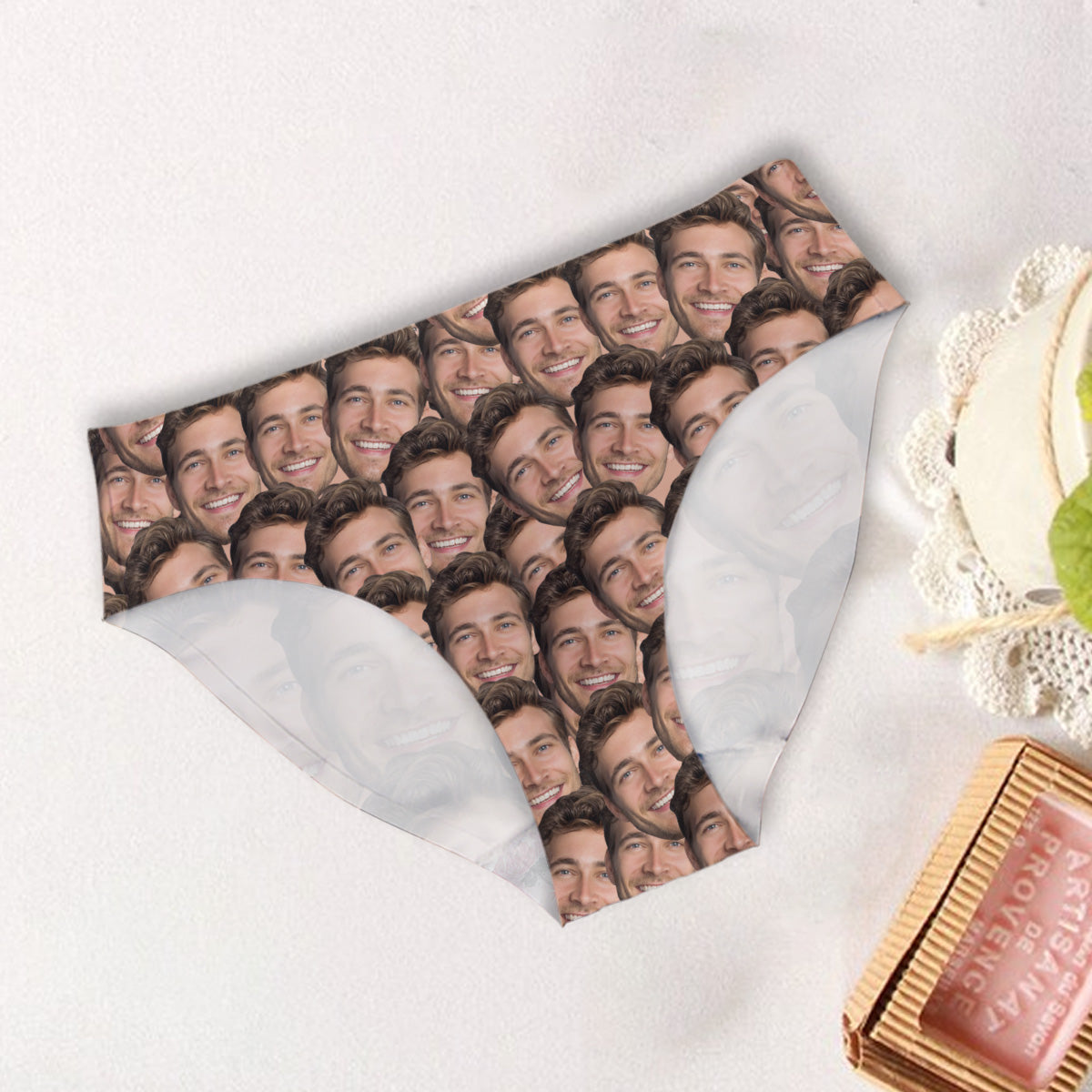 Chaussettes imprimées personnalisables avec motif visage - Slips femme et boxers homme personnalisés pour couples