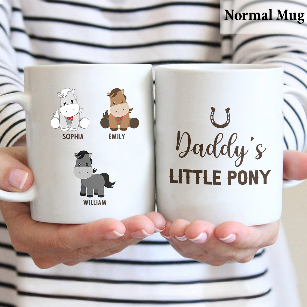 Les Petits Poneys de Papa - Cadeau sur le thème des chevaux pour papa, grand-père, mari, lui - Mug personnalisé