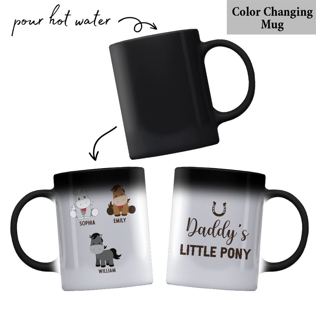 Les Petits Poneys de Papa - Cadeau sur le thème des chevaux pour papa, grand-père, mari, lui - Mug personnalisé