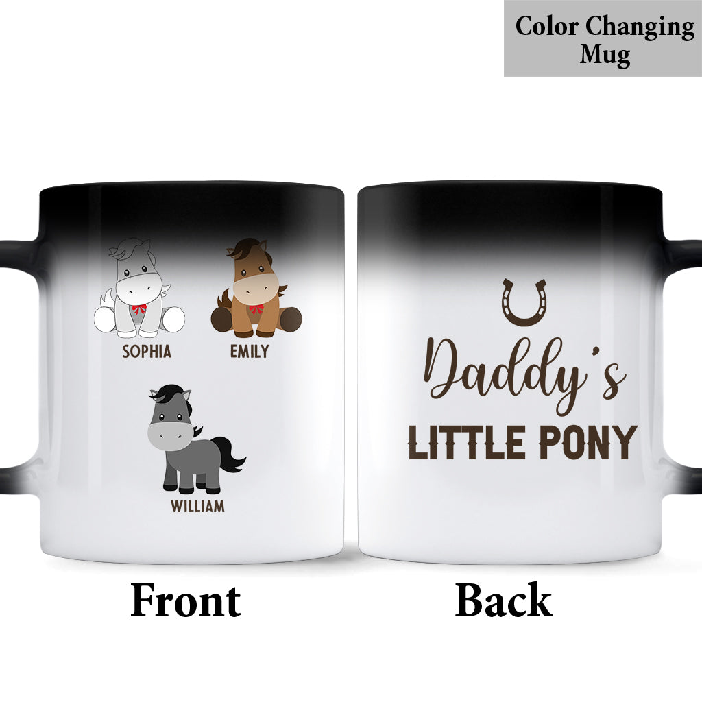Les Petits Poneys de Papa - Cadeau sur le thème des chevaux pour papa, grand-père, mari, lui - Mug personnalisé