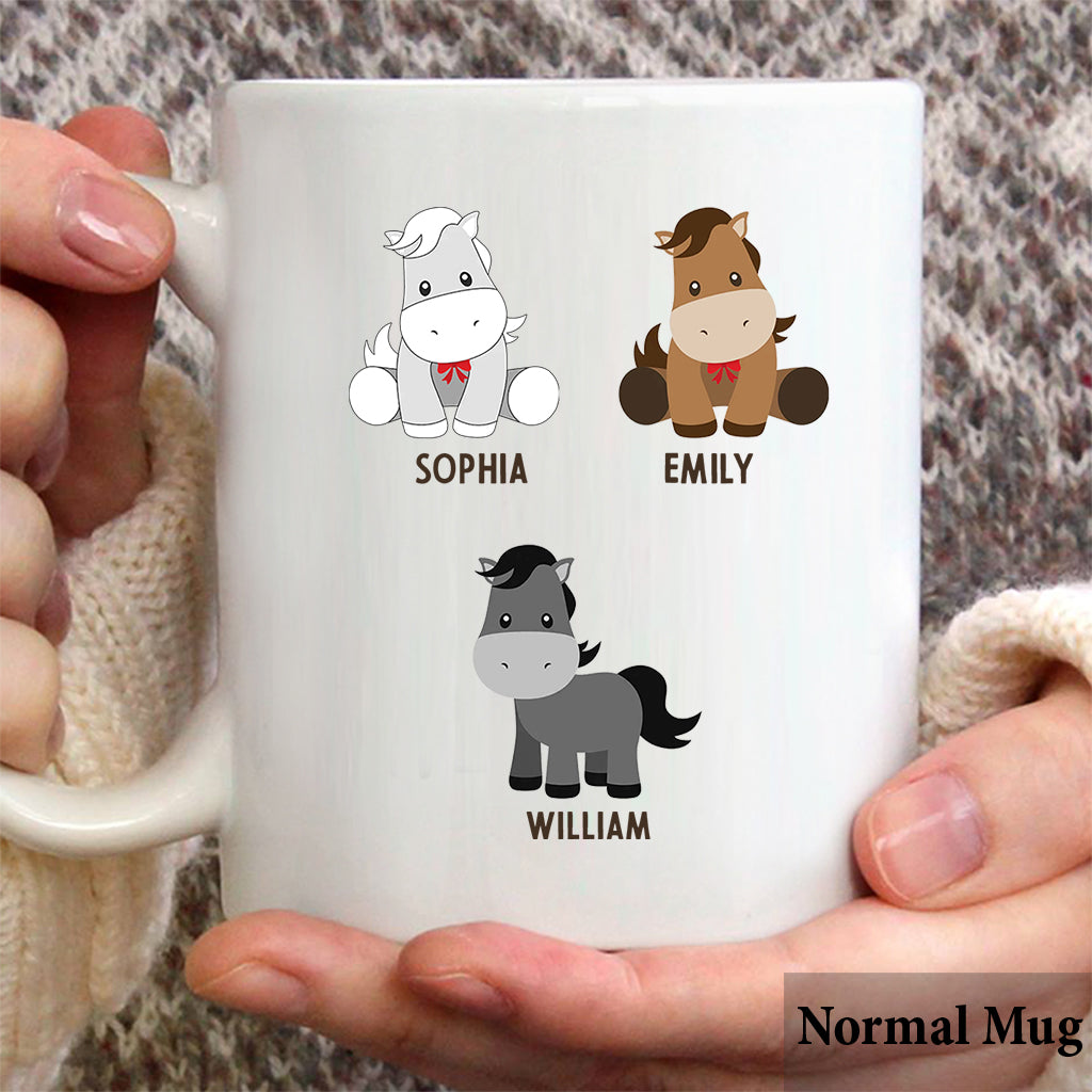 Les Petits Poneys de Papa - Cadeau sur le thème des chevaux pour papa, grand-père, mari, lui - Mug personnalisé