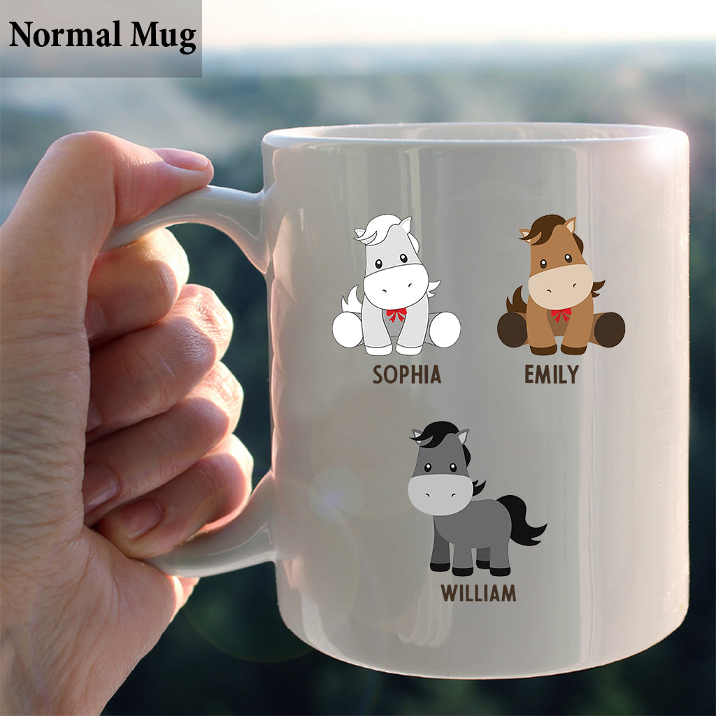 Les Petits Poneys de Papa - Cadeau sur le thème des chevaux pour papa, grand-père, mari, lui - Mug personnalisé