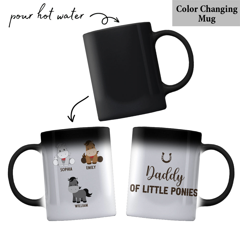 Les Petits Poneys de Papa - Cadeau sur le thème des chevaux pour papa, grand-père, mari, lui - Mug personnalisé