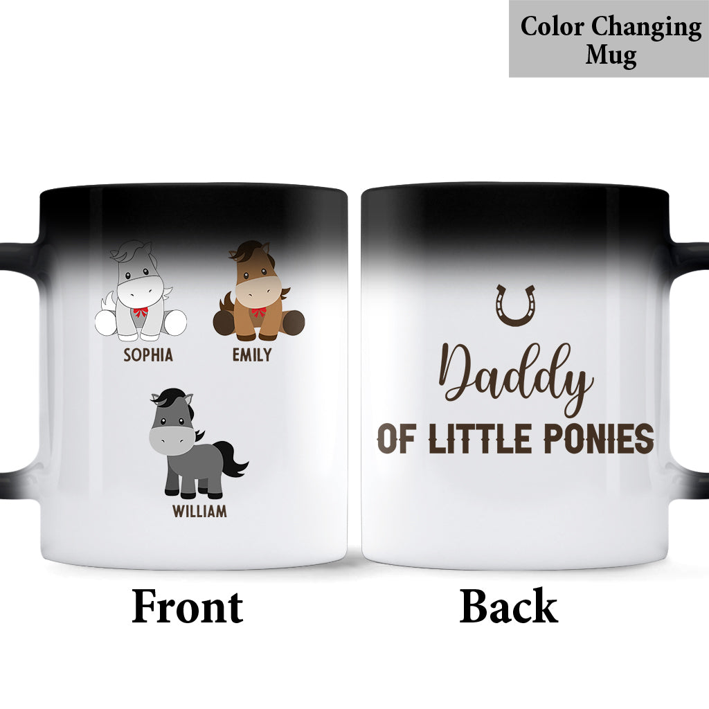 Les Petits Poneys de Papa - Cadeau sur le thème des chevaux pour papa, grand-père, mari, lui - Mug personnalisé